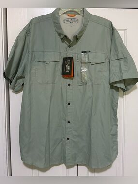 Field & Stream $60 NWT XXL Mens Mineral Green Fishing Button Up Shirt